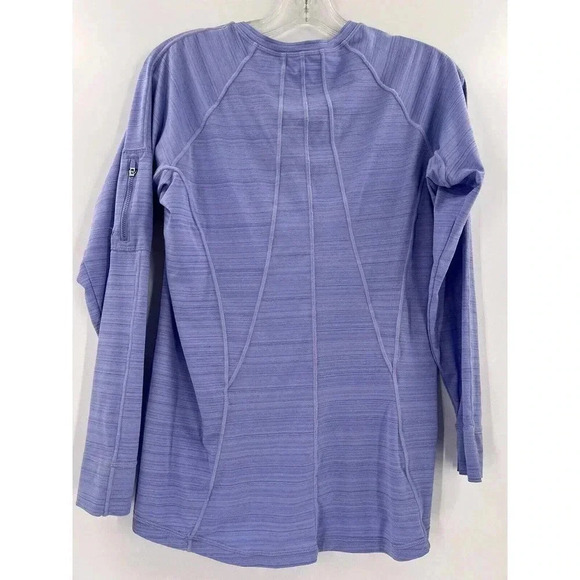 Athleta Speedlight Long Sleeve Seamless Purple 1/4 Zip Shirt Large Excellent UC - Picture 4 of 8